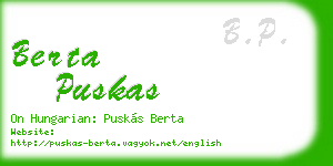 berta puskas business card